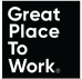 A black square with white text that reads "Great Place To Work" in a stacked formation, featuring bold, centered text. Designed by Weblim for optimal impact.